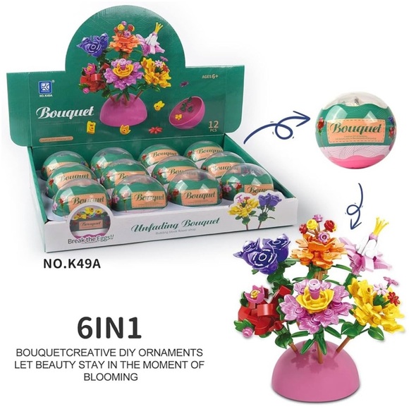 12 Pack Filled Eggs with 157 Pcs DIY Flower Garden Building - Picture 6 of 11